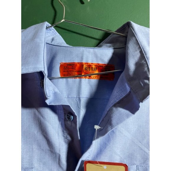 Red Kap - Men's Blue Button Down Long Sleeve Casual Shirt - Size XXL *New with T - Picture 3 of 5